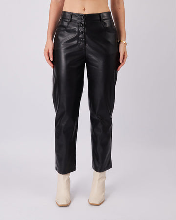 Black Vegan Leather Pants