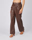 Brown Vegan Leather Pants