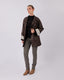 Black/Beige Tweed Pant X-Shaped Pattern