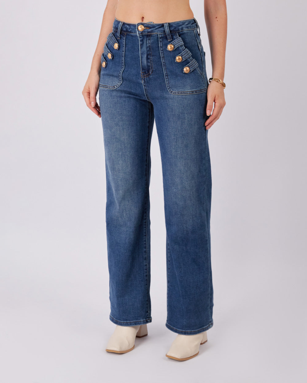 Light Blue Denim Pants, Straight Leg