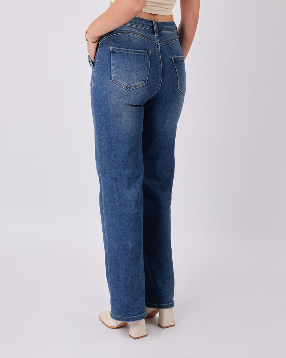 Light Blue Denim Pants, Straight Leg