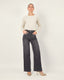 Elegant Black Wide-Leg Denim Pant