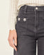 Elegant Black Wide-Leg Denim Pant