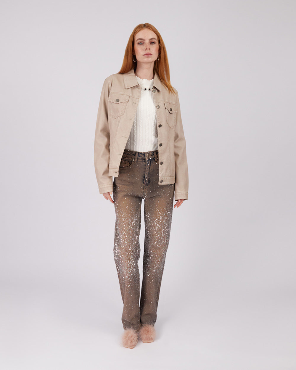 Cream Jacket Square Pockets