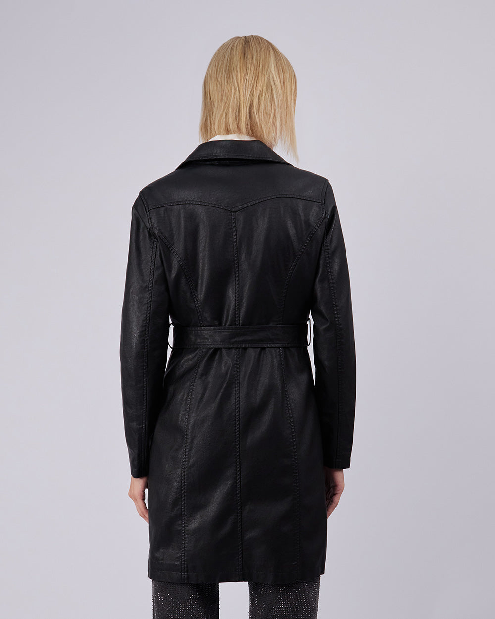Black Vegan Leather Trench
