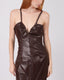 Brown Vegan Leather Dress