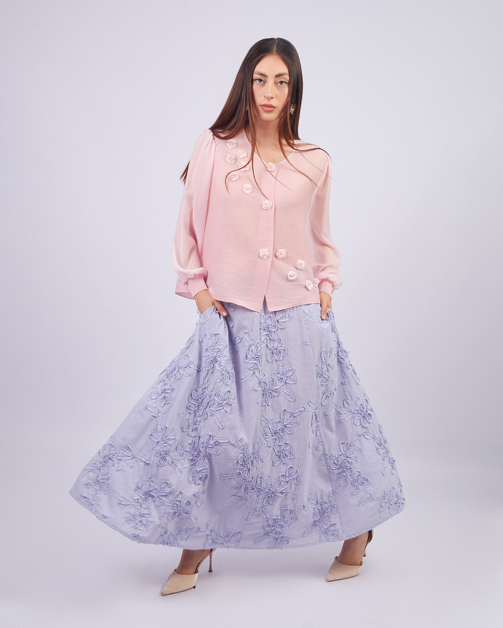 Blue Camellia Skirt