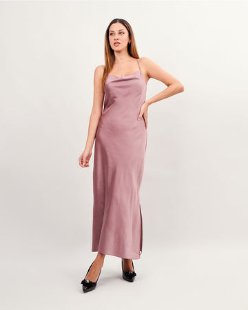 Mauve sleeveless long dress