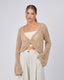 Taupe Crochet Cardigan