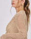 Taupe Crochet Cardigan