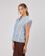 Light Blue Blouse Neru Collar