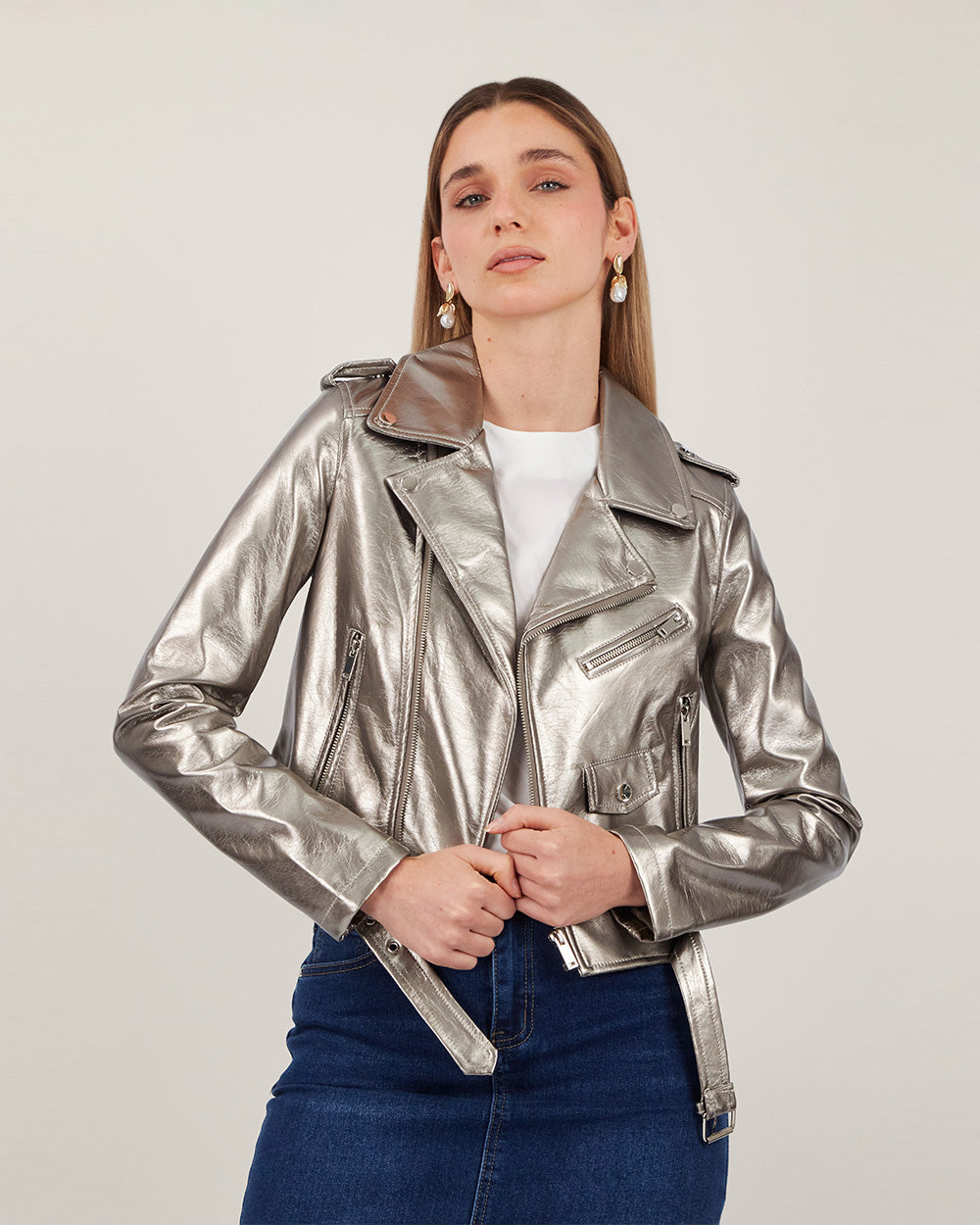 Bronze Foil Crop Jacket