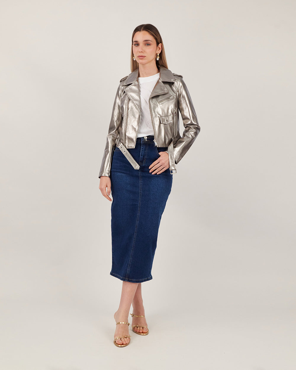 Bronze Foil Crop Jacket