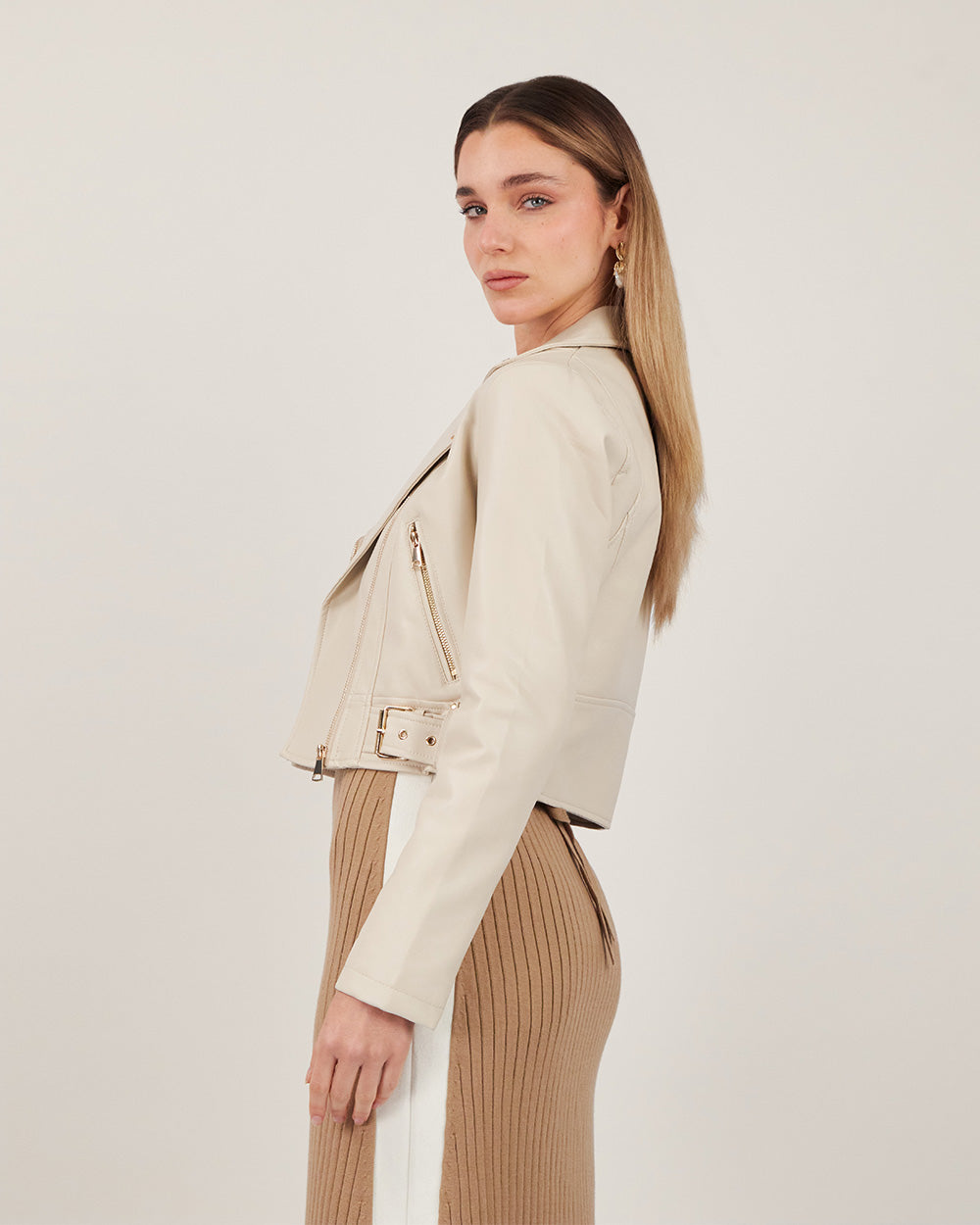 Beige Double-Lapel Jacket
