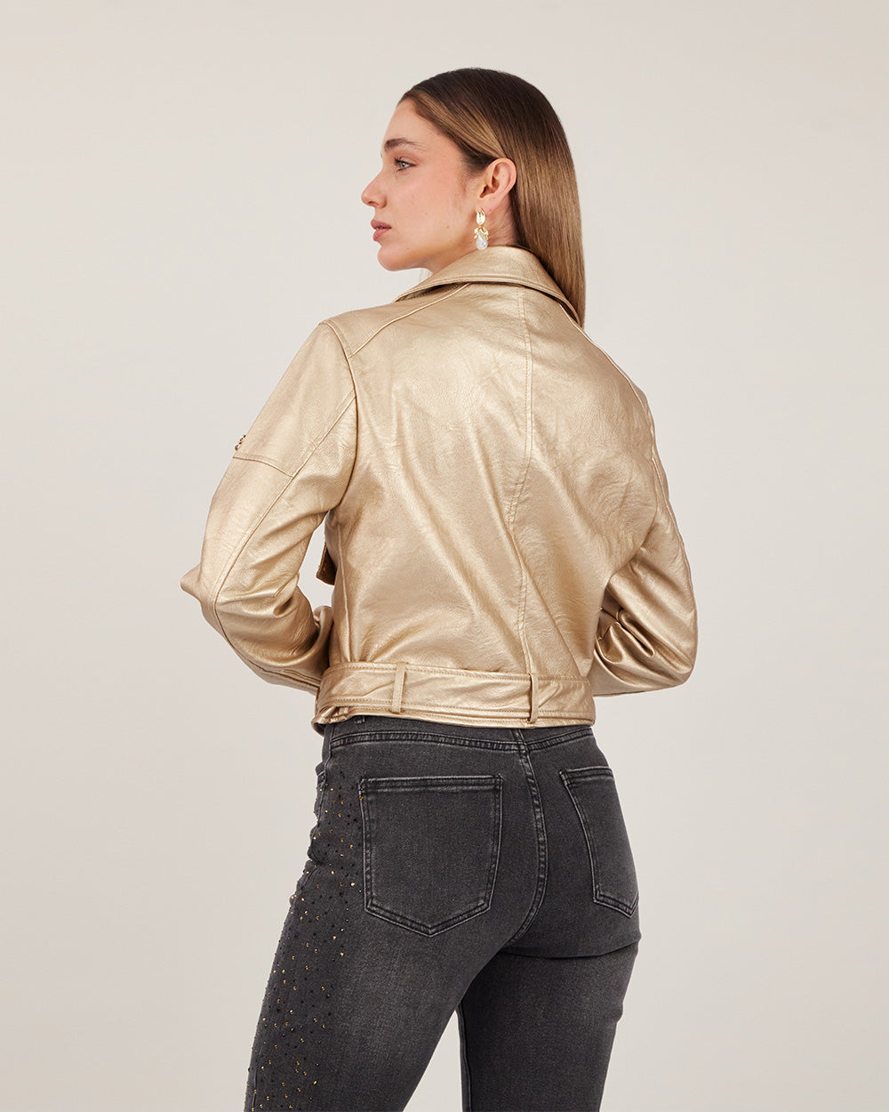 Gold Foil Crop Jacket