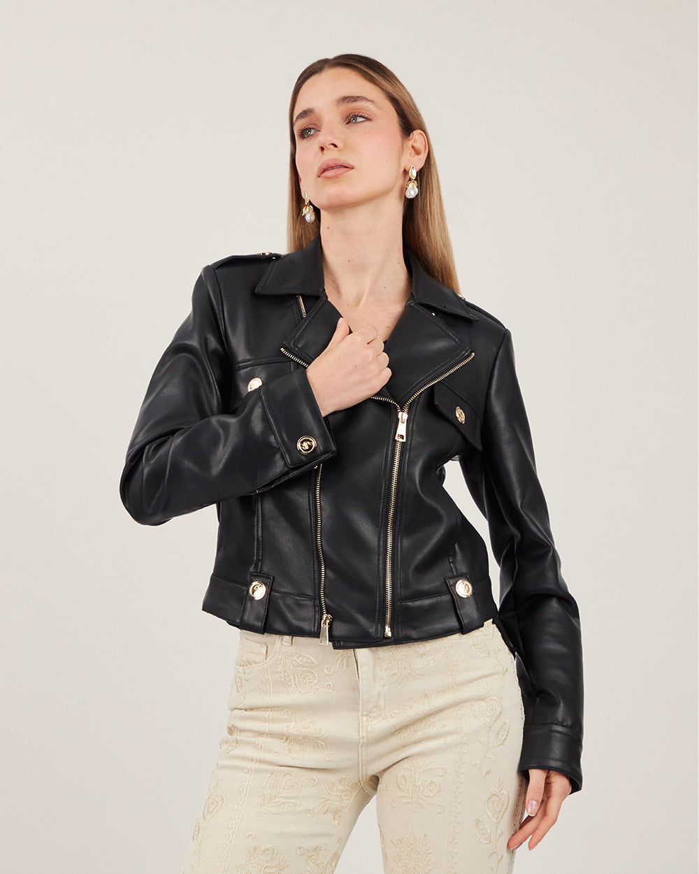 Black Cv Double Zip Jacket