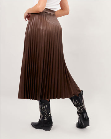 Chocolate pleated skirt