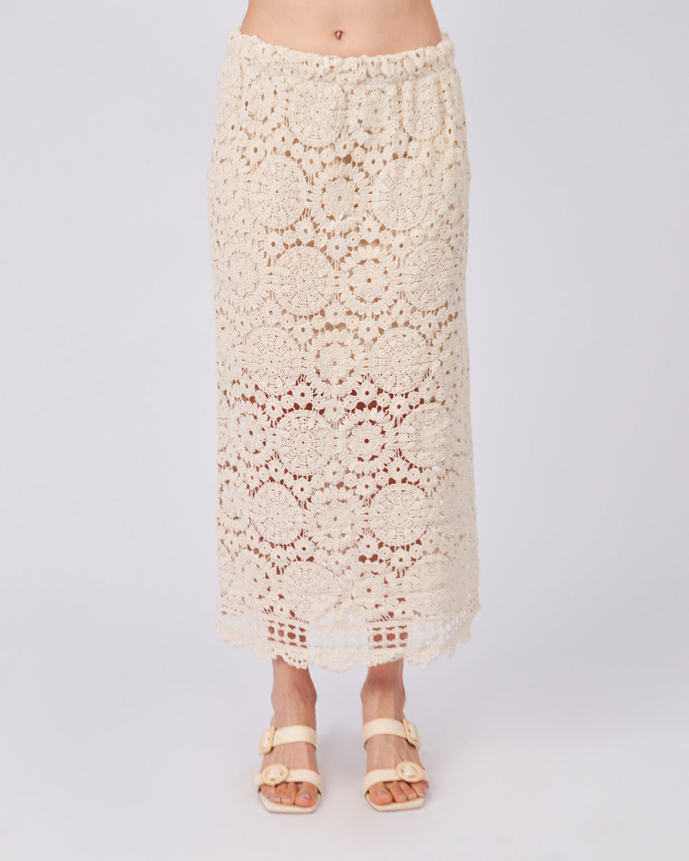Cream Knitted Skirt