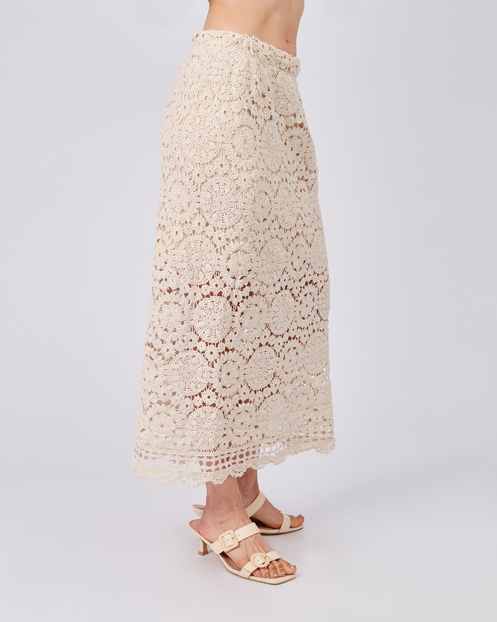 Cream Knitted Skirt