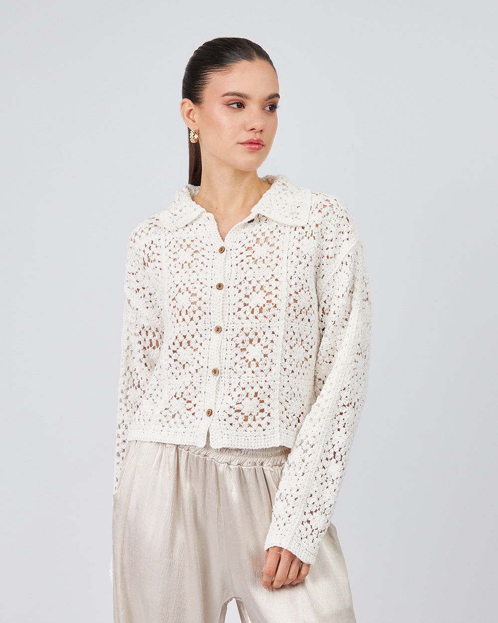 White Knitted Cardigan