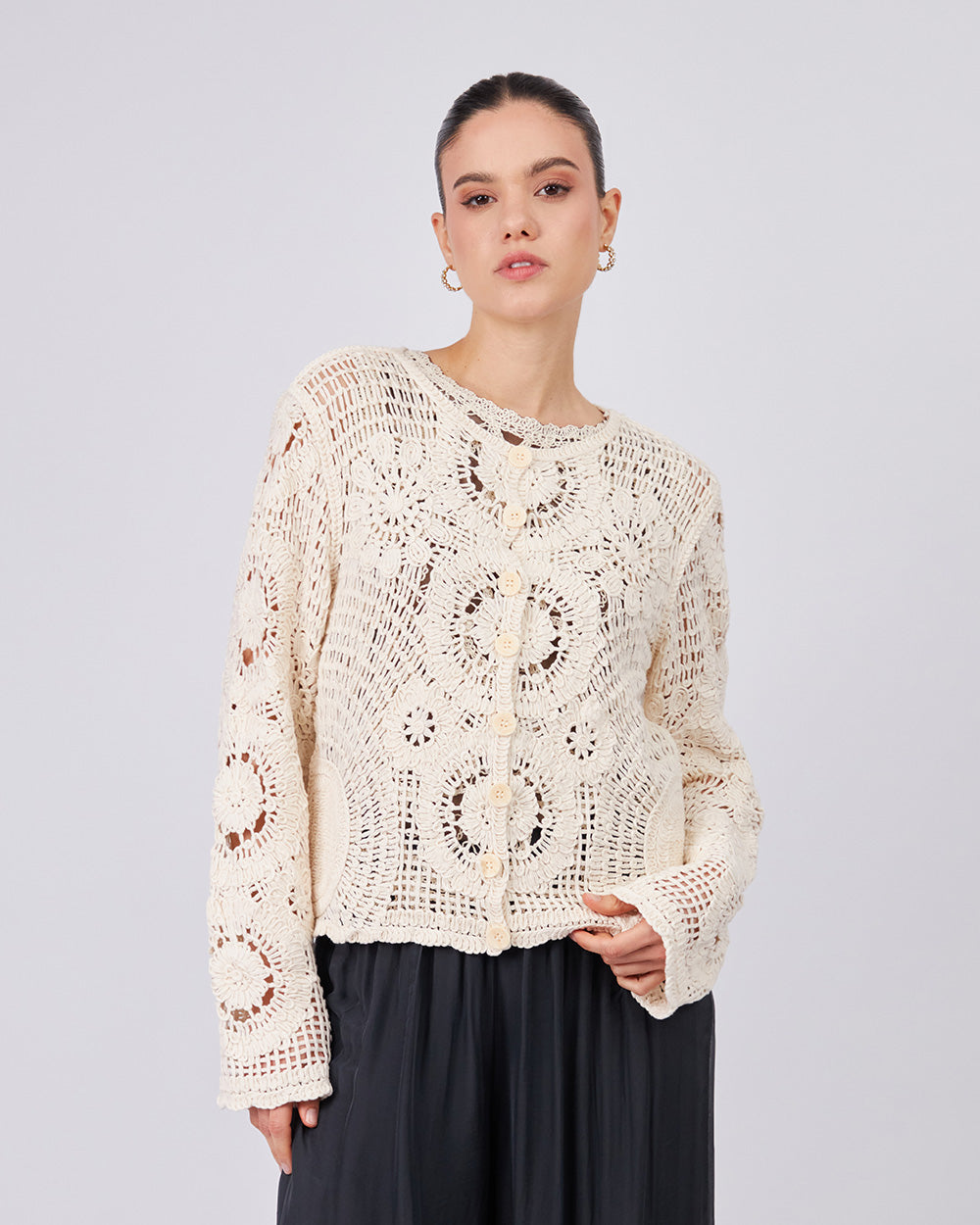 Cream Knitted Cardigan