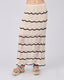 Cream Knitted Skirt Black Stripes