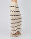 Cream Knitted Skirt Black Stripes