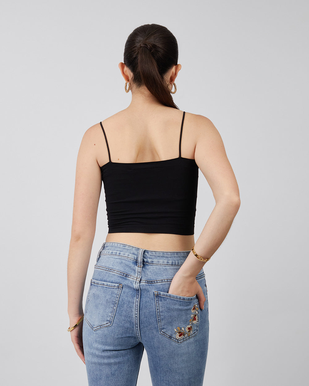 Black Crop Top Straps