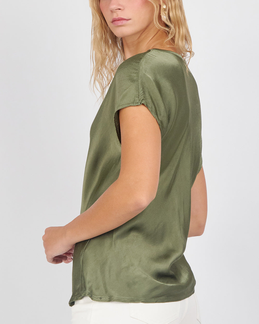Short-Sleeved Green Blouse