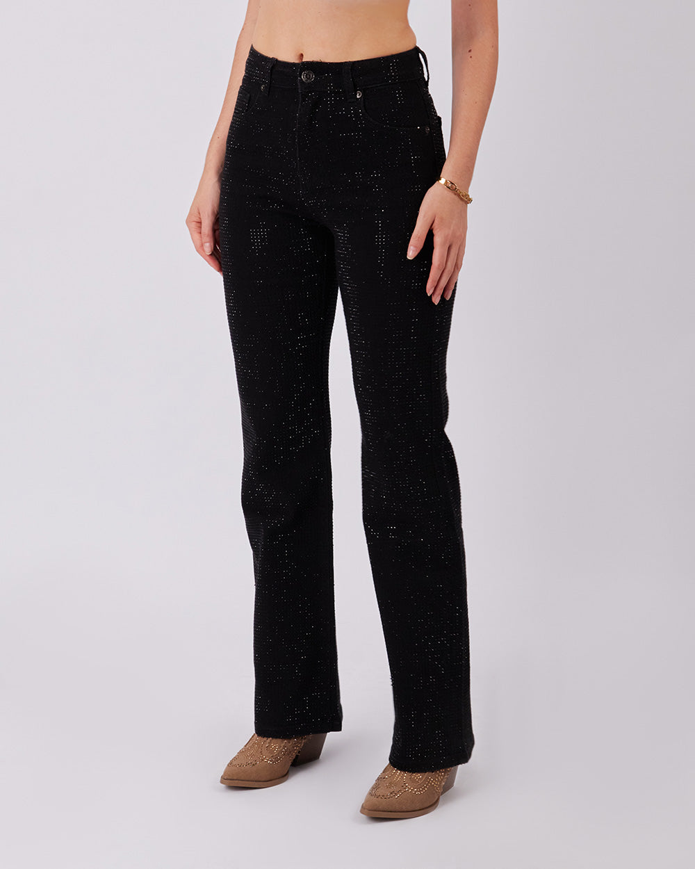 Full Sparkle Black Denim Pants