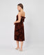 Brown Velvet Strapless Dress