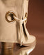 Beige hooped high boot