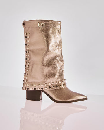 Silver vegan leather boot