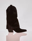 Black suede cowboy boots