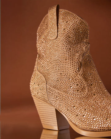 Taupe suede cowboy boot