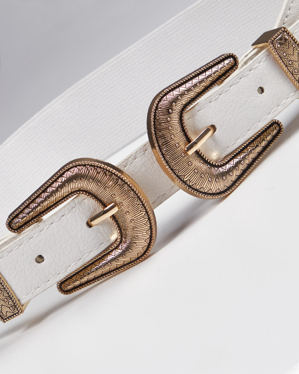 White Belt Double Buckle