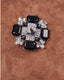 Silver And Black Cross Brooch