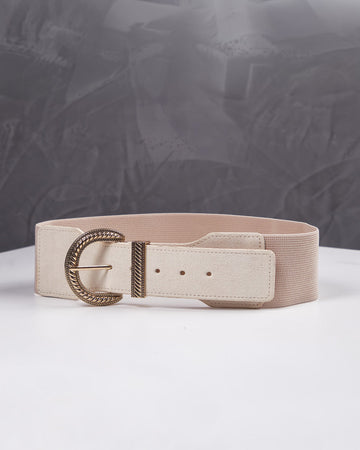 Beige Suede And Elastic Belt