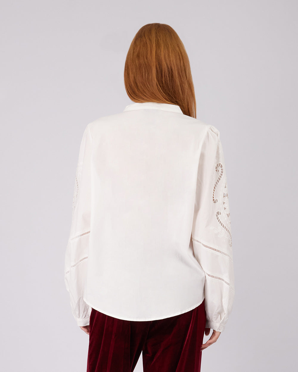 White Blouse Open Sleeve