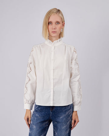 White Rosette Blouse