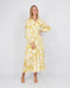 Yellow Dress With Leaf Print