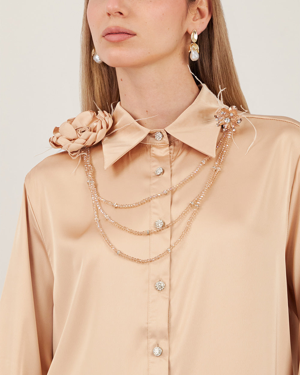 Champagne Satin Shirt