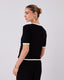 Black Knitted Top With Trim