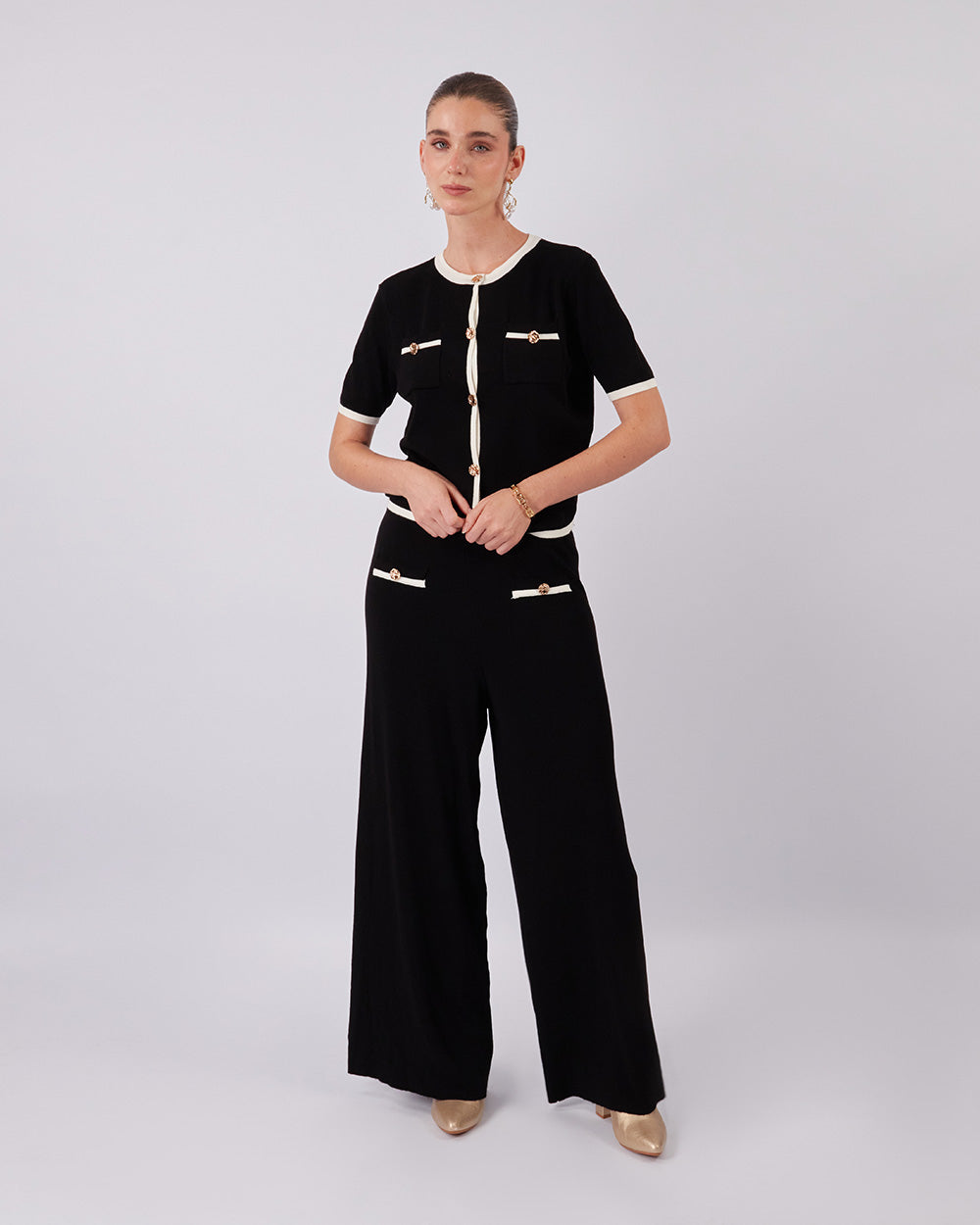 Black Knitted Pants
