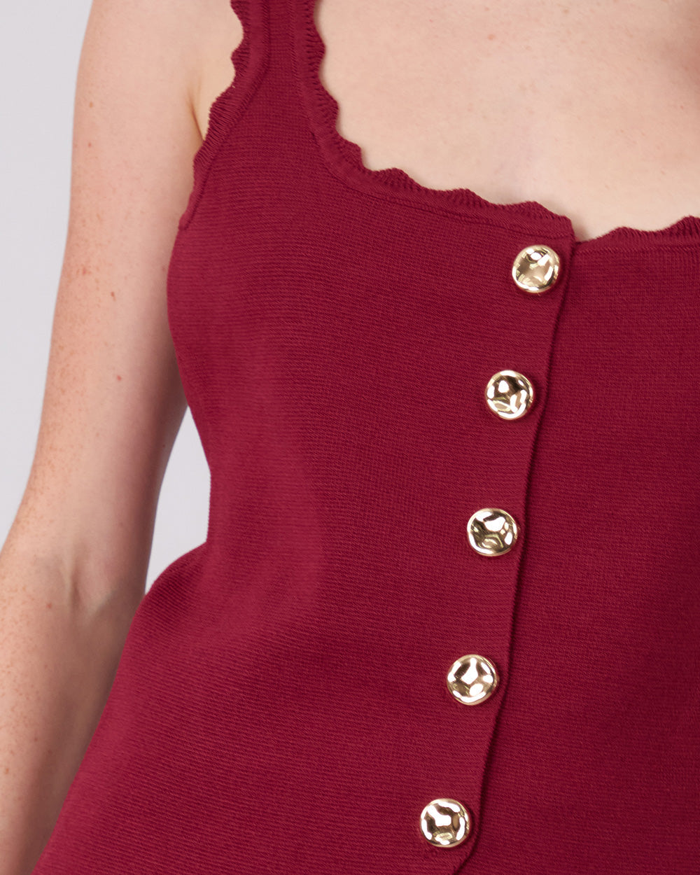 Burgundy Top Gold Buttons