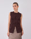 Chocolate Knit Vest Tang Buttons