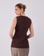 Chocolate Knit Vest Tang Buttons