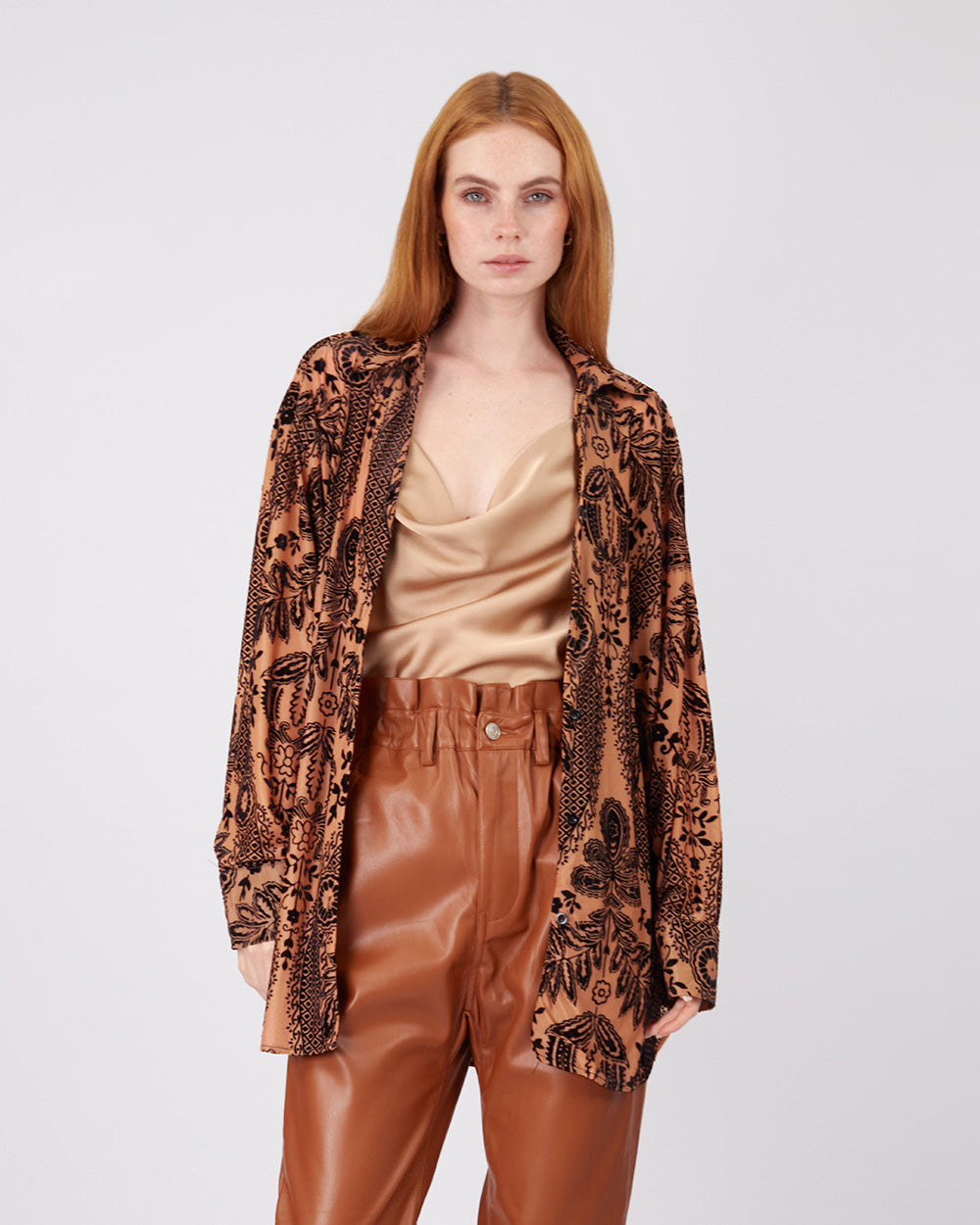Camel Blouse Floral Print