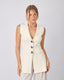 Cream Knitted Vest Tailo Style