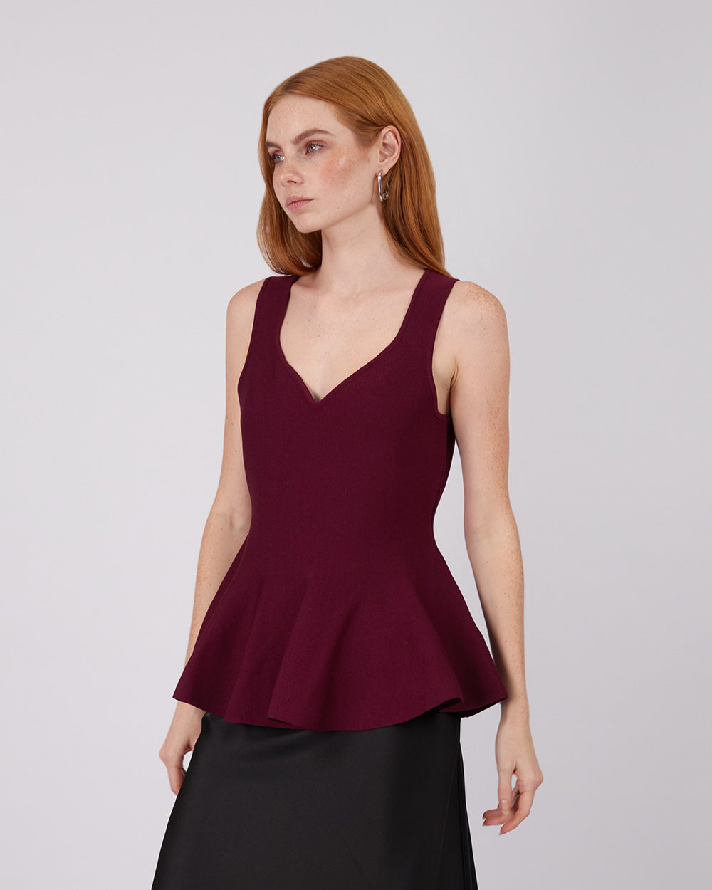 Top Burgundy Peplum